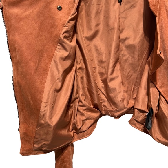 Robert Rodriguez peach faux suede moto jacket size medium - Picture 10 of 14